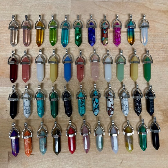 $9 Crystal Gemstone Necklace Pendant Bullet Head Energy Meditation. - Picture 5 of 5